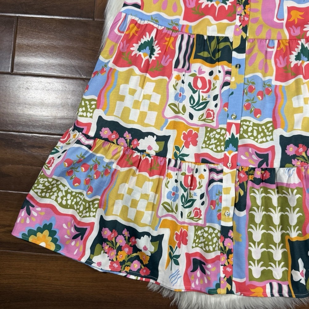 Crosby Mollie Burch Sz Large‎ Seedlings Whitley Ruffle Collar Button Front Dress - Picture 3 of 10